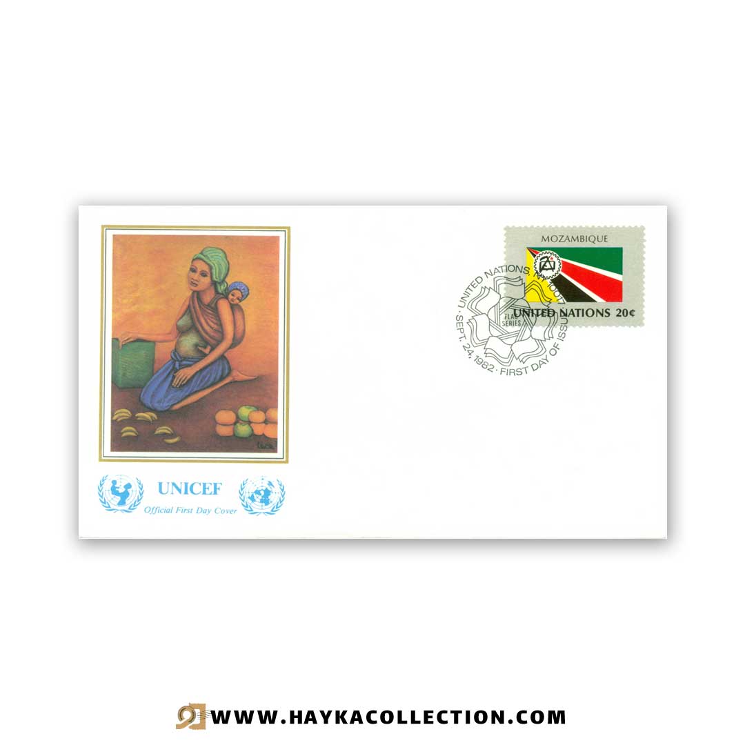 پاکت نامه United Nations موزامبیک چاپ کشور سوئیس 1982