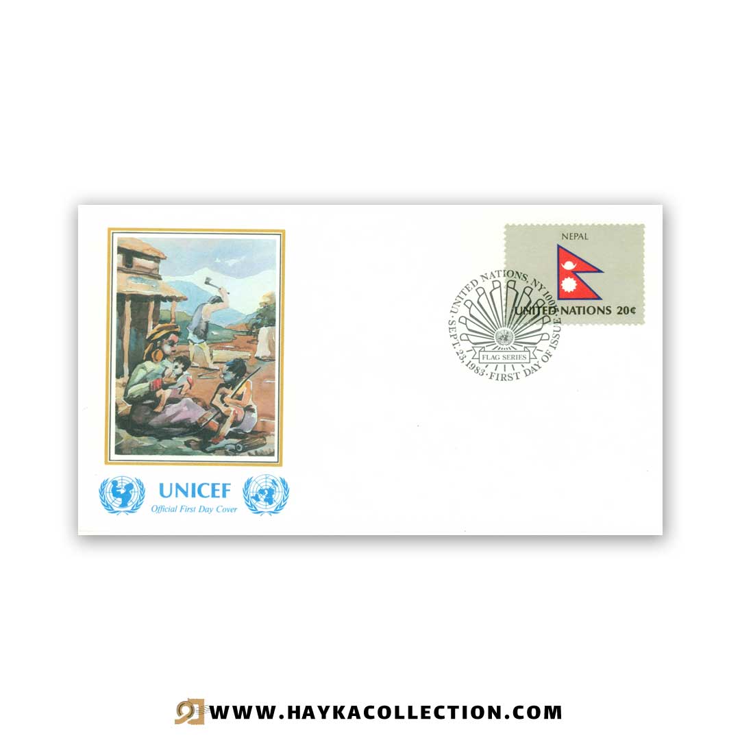 پاکت نامه United Nations نپال چاپ کشور سوئیس 1983