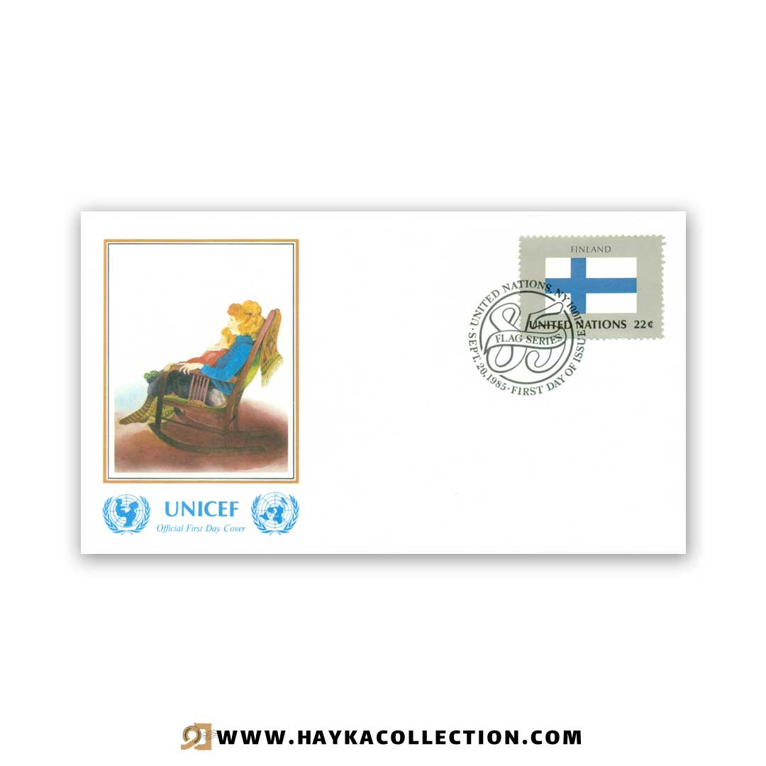 پاکت نامه United Nations فنلاند چاپ کشور سوئیس 1985