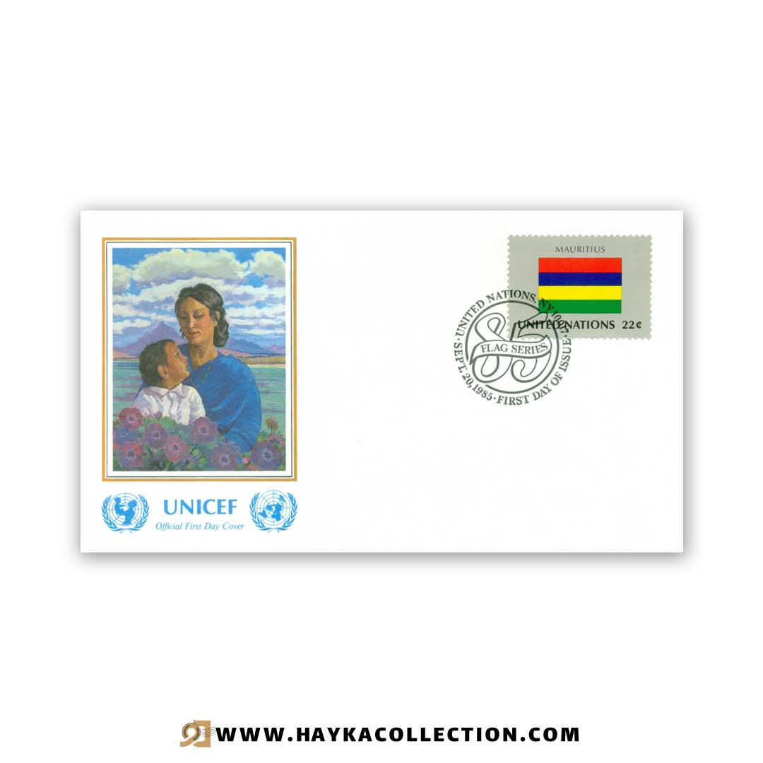پاکت نامه United Nations موریس چاپ کشور سوئیس 1985