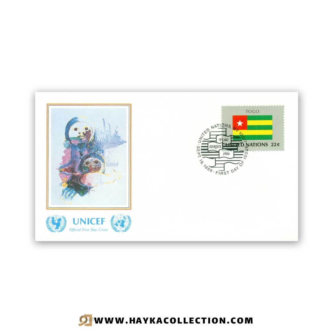 پاکت نامه United Nations توگو چاپ کشور سوئیس 1986