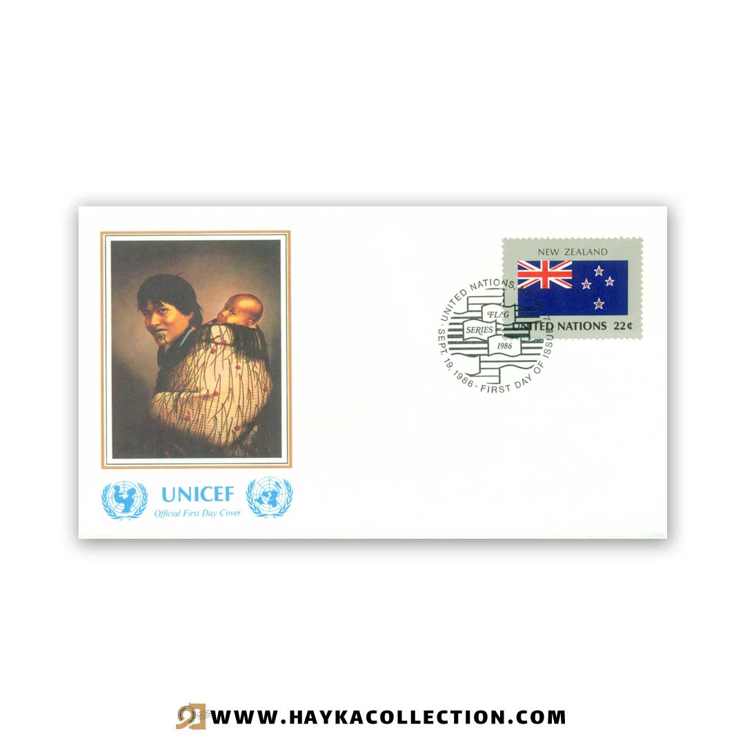پاکت نامه United Nations نیوزلند چاپ کشور سوئیس 1986