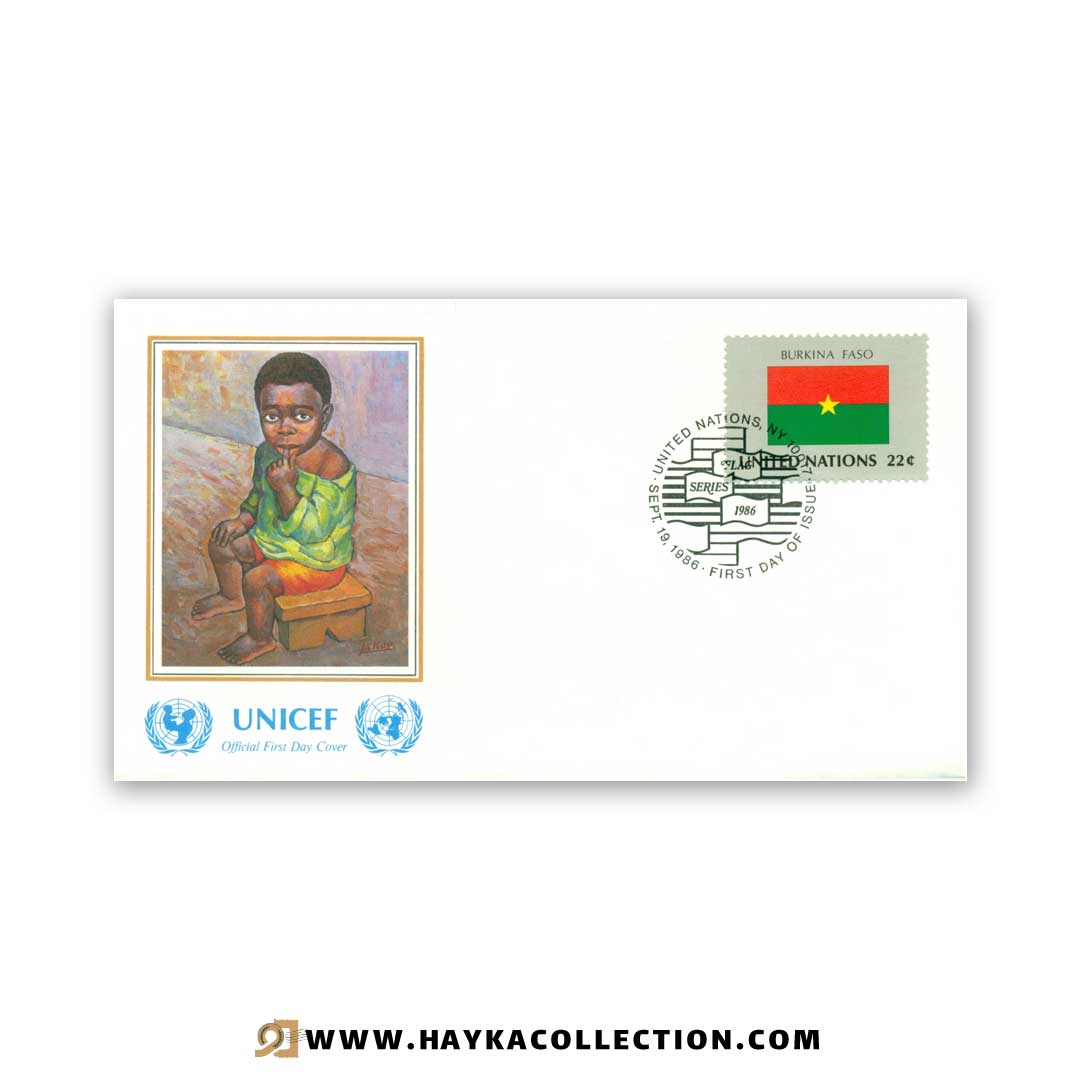 پاکت نامه United Nations بورکینافاسو چاپ کشور سوئیس 1986
