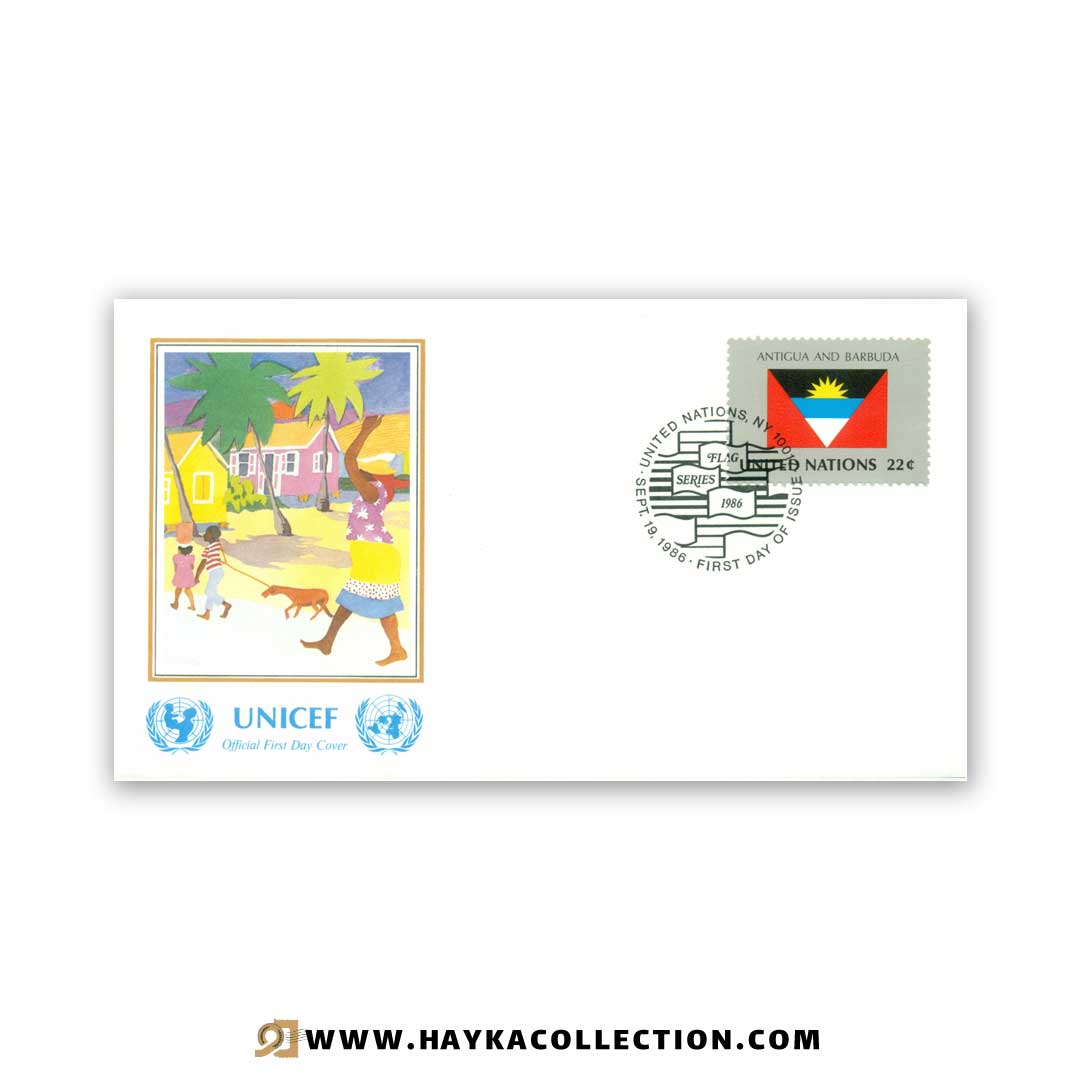 پاکت نامه United Nations آنتیگوا و باربودا چاپ کشور سوئیس 1986