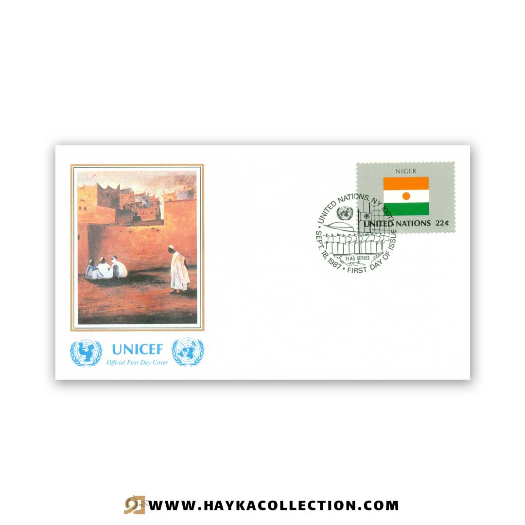 پاکت نامه United Nations نیجر چاپ کشور سوئیس 1987